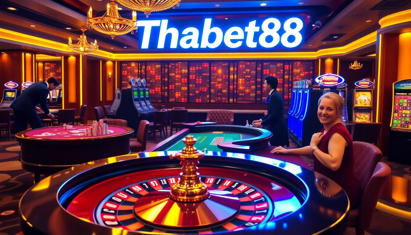 Experience thrilling action at https://thabet88.site/ with poker chips flying during an exciting casino game.