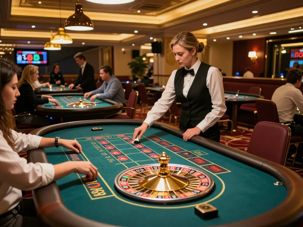 Engaged players at CM88's roulette table enjoying an exciting gaming experience.