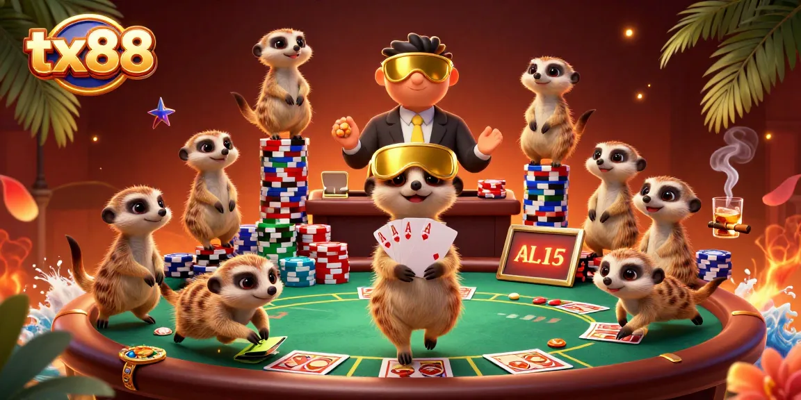 Engage in thrilling gambling at tx88 with meerkats running a lively casino.