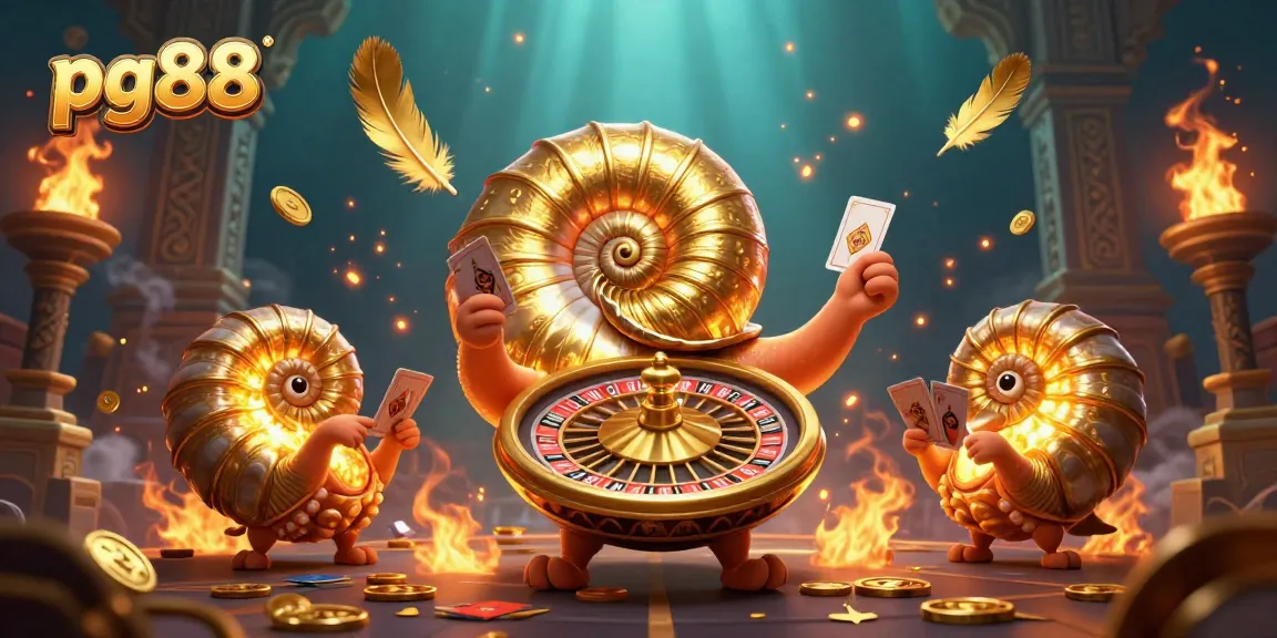 Experience thrilling gameplay at pg88 with a vibrant 3D casino scene showcasing a giant nautilus and exciting game elements.
