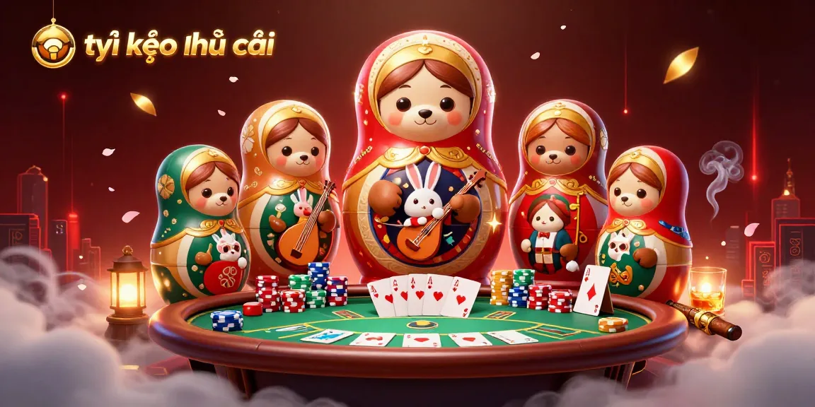 Experience the thrill of tỷ lệ kèo nhà cái with delightful characters and casino elements in a vibrant scene.