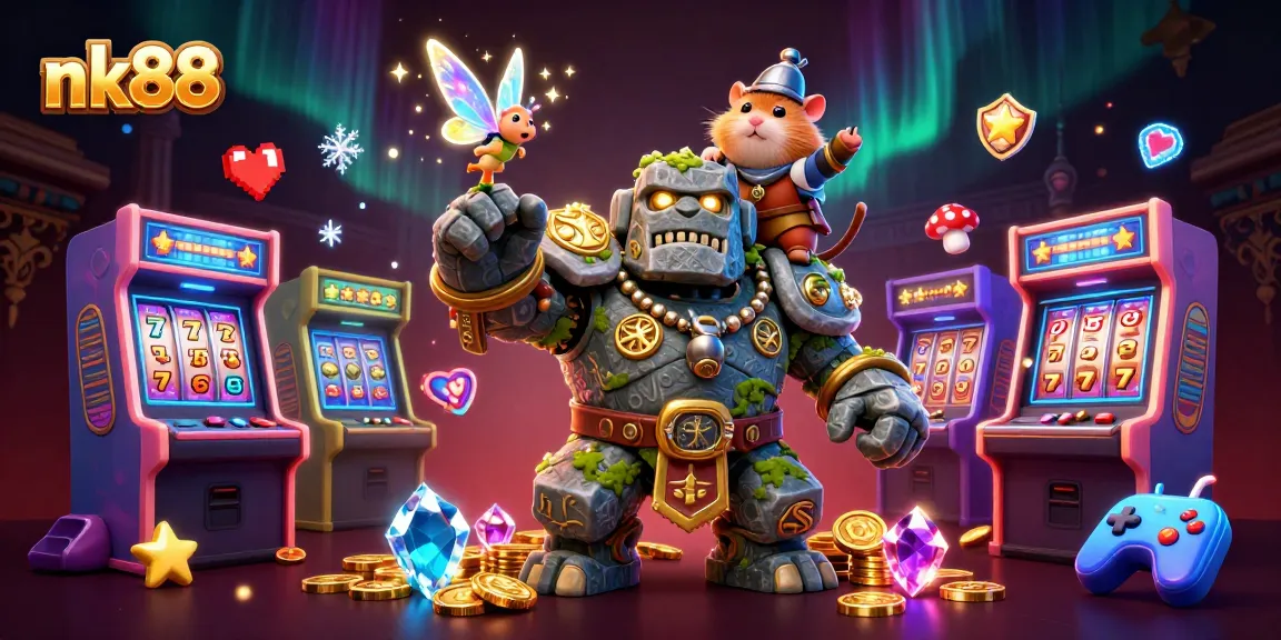 nk88 captures the magic of gaming with exciting characters in a vibrant casino environment.