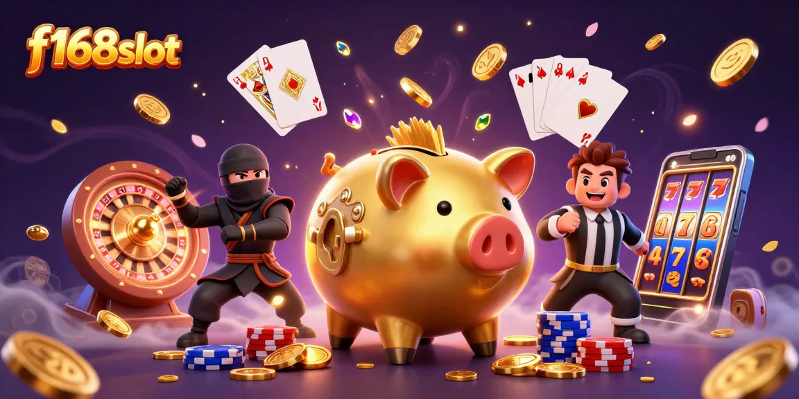 Join the action at f168slot with a thrilling scene of a sumo wrestler and ninja engaging in high-stakes gaming.