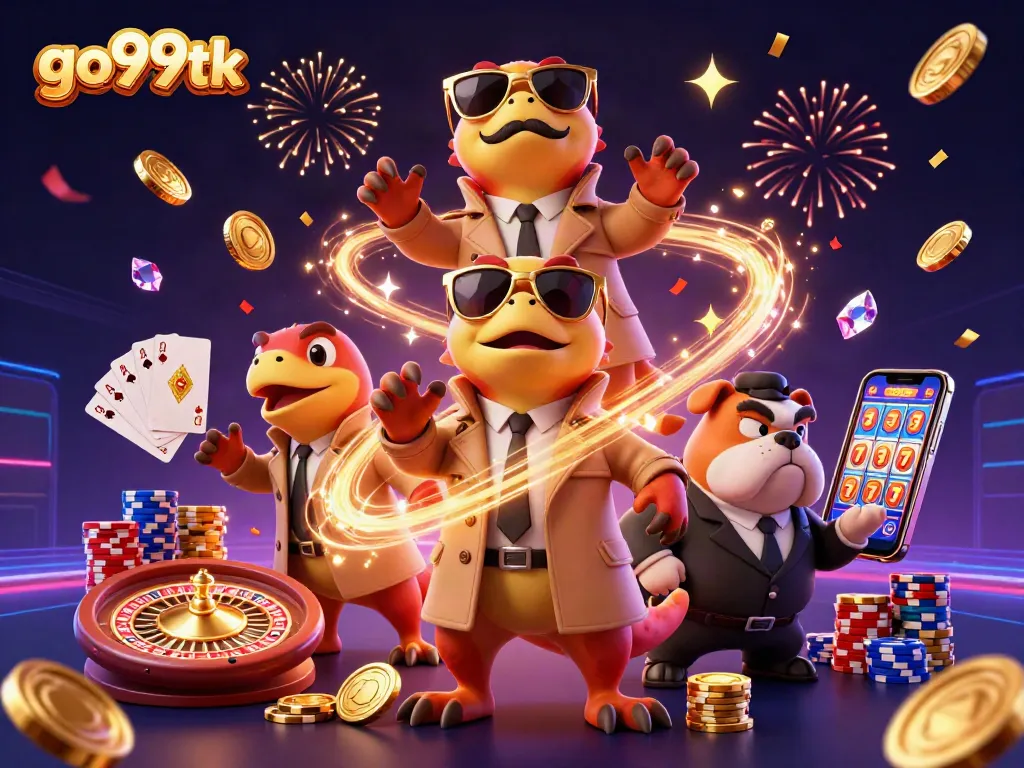 Experience thrilling gaming action with go99tk at a vibrant VIP casino lounge filled with excitement.