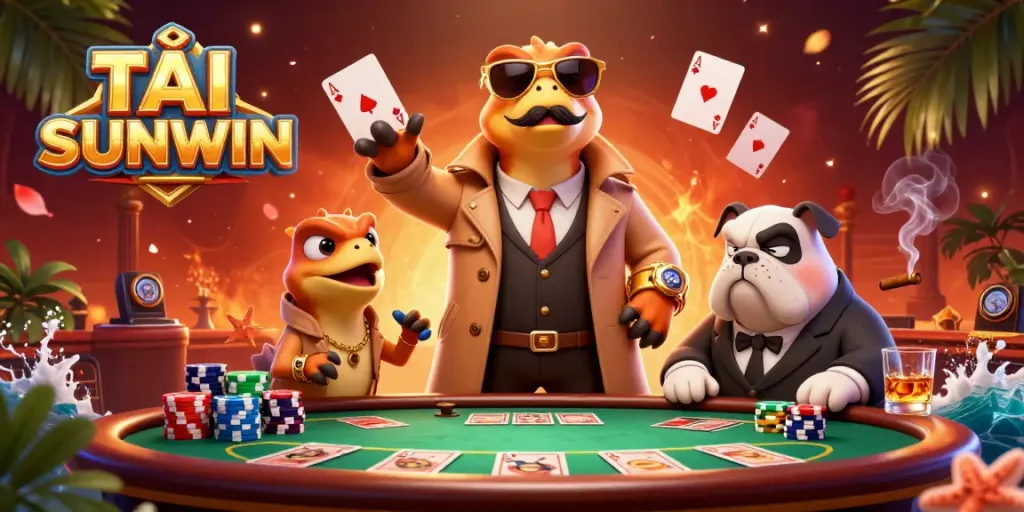 TẢI SUNWIN to join the thrilling online gaming experience with vibrant casino elements in a dynamic scene.