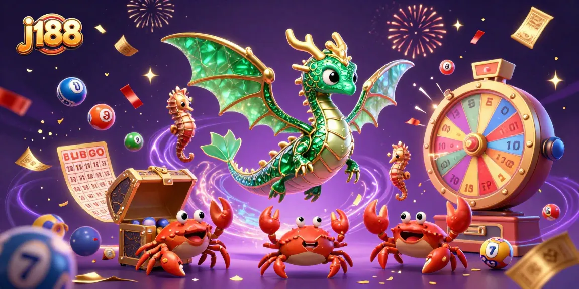 Win big with the j188 lottery scene featuring vibrant characters and dynamic gaming elements