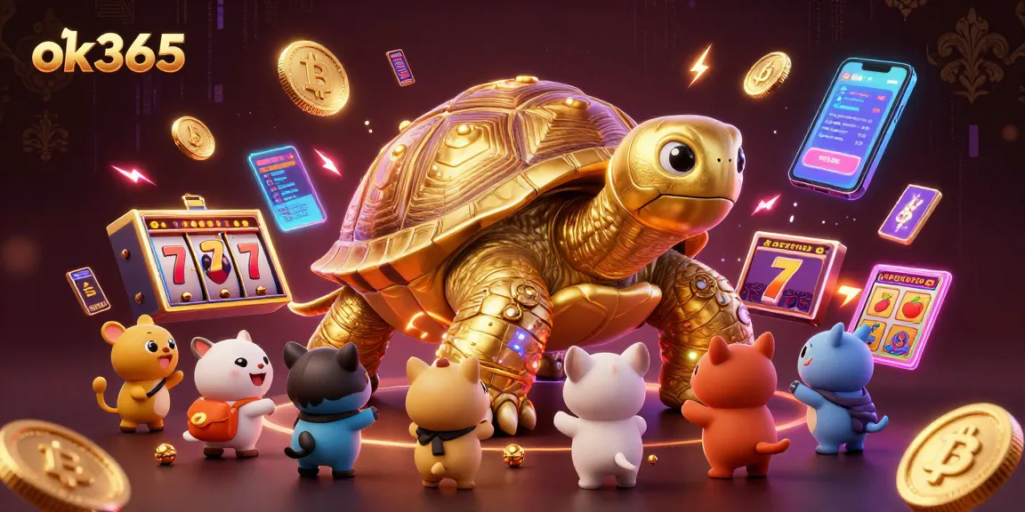 Engage with exciting games on ok365 featuring a fun golden tortoise pinball casino scene.