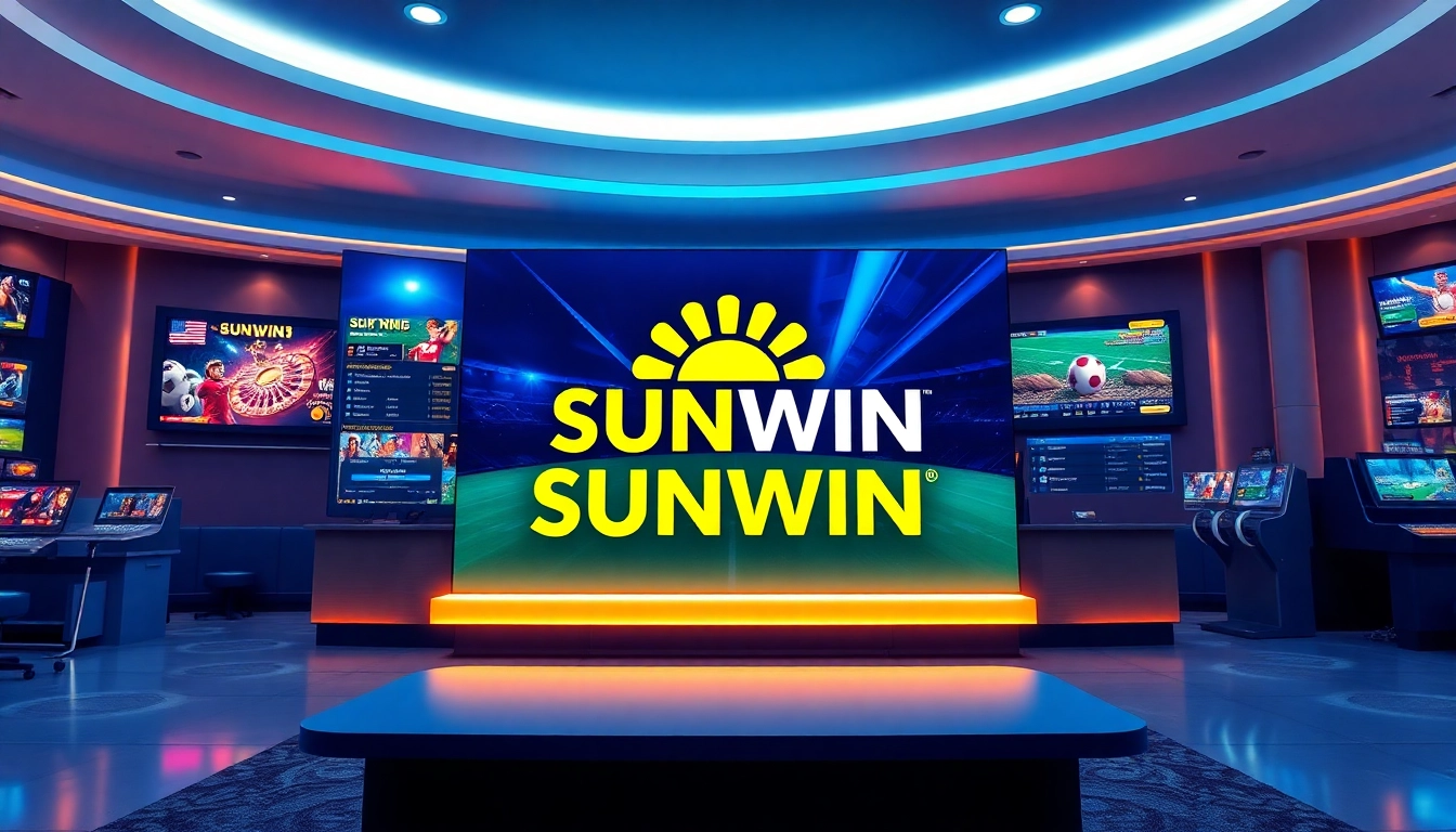 SUNWIN online gambling platform showcasing exciting casino games and sports betting options with a modern digital interface.