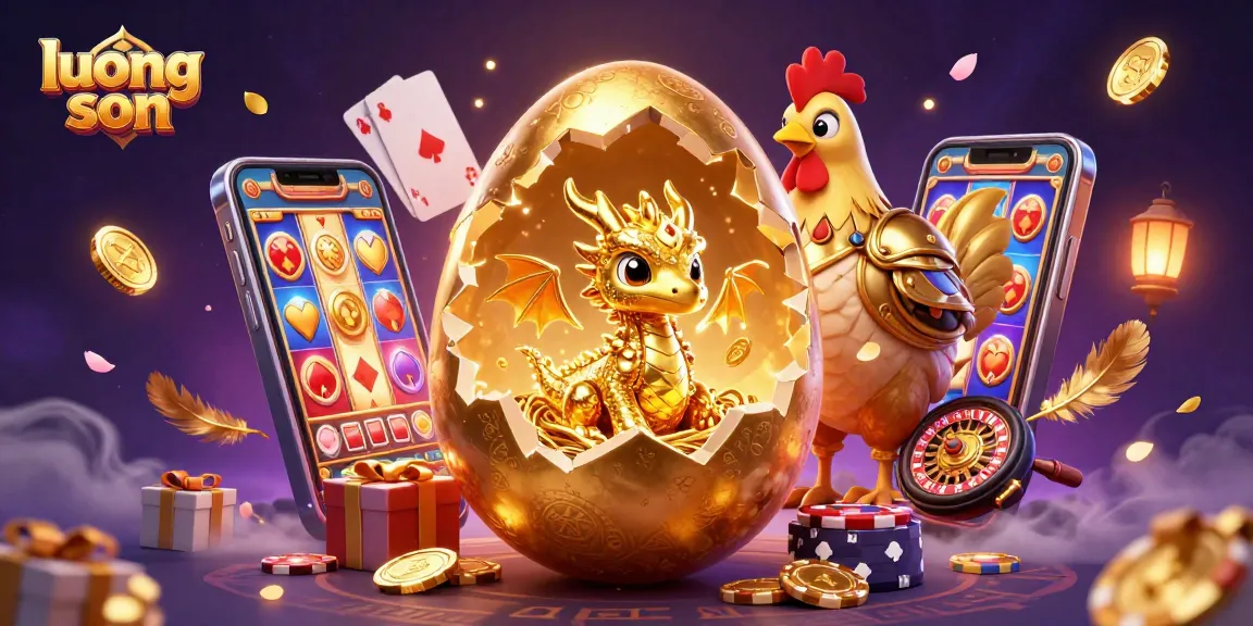 Experience thrilling gaming at luong son with a golden dragon and poker chips in this vibrant casino scene.