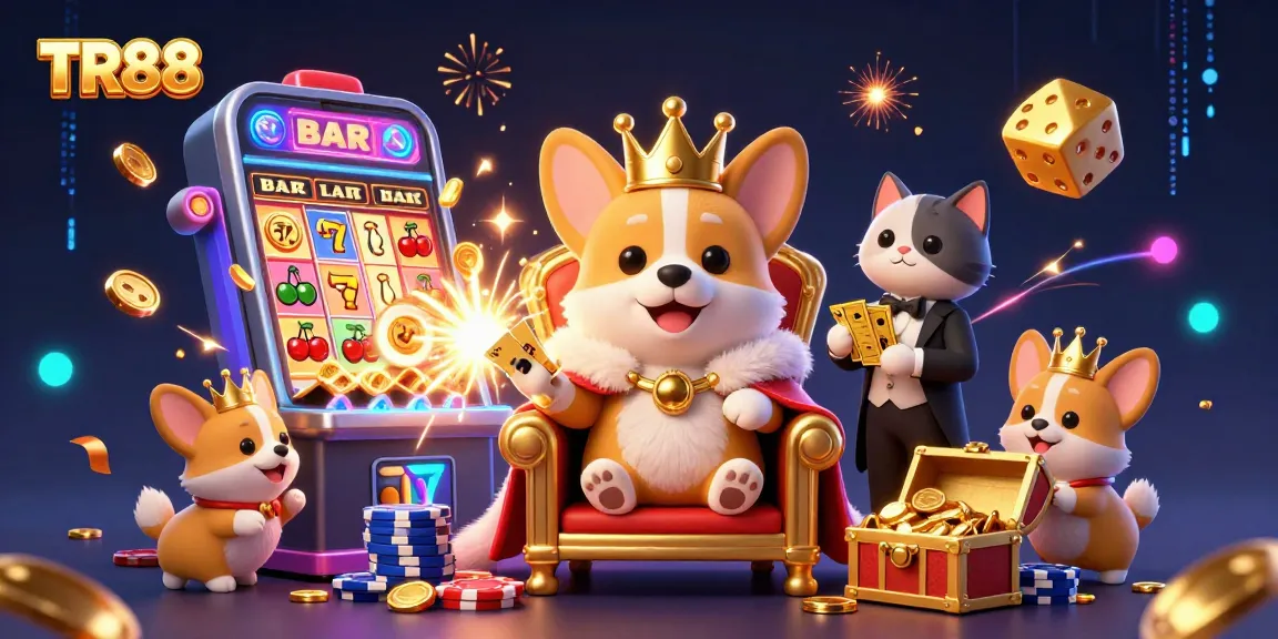 Experience thrilling slots and jackpots at TR88 with vibrant colors and exciting casino action!